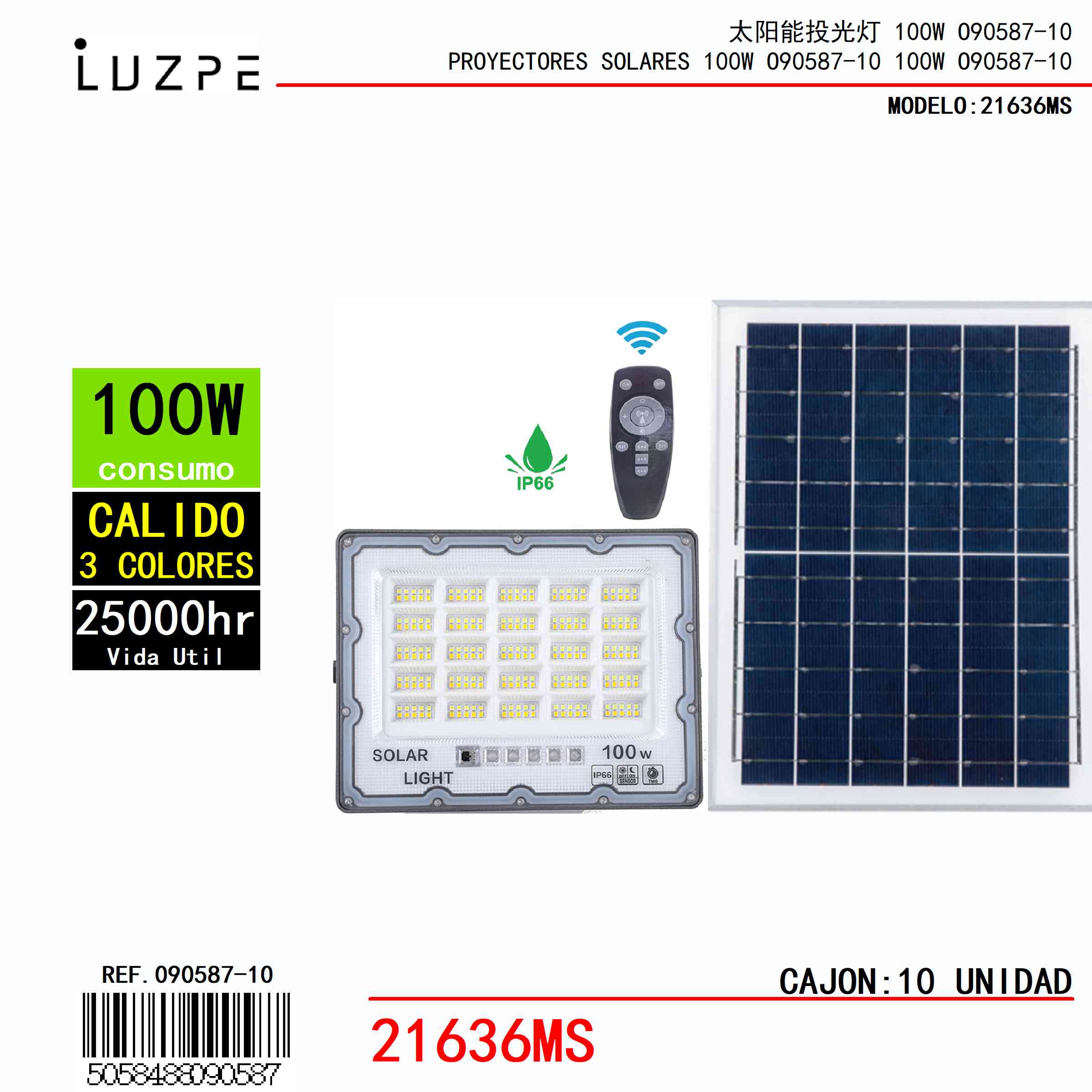 Panel Solar 3 Tonos de 100W