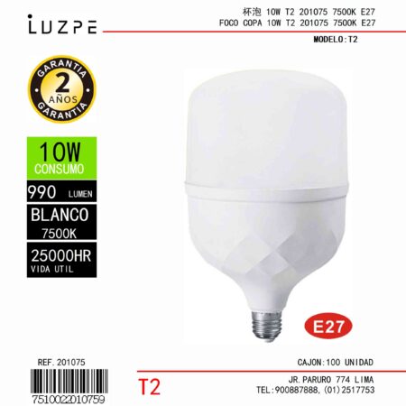 Foco Copa LED 10W Blanco